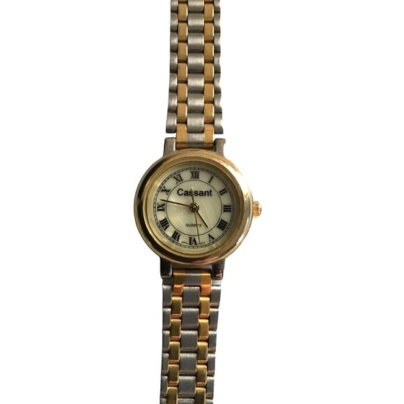CASSANT- WOMENS GOLD/SILVER STAINLESS STEAL WRISTWATCH - Picture 3 of 7